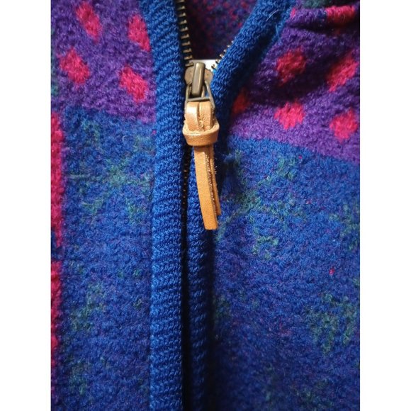 Tundra Canada cardigan virgin wool full zip reindeer red green purple oversized - Picture 3 of 9